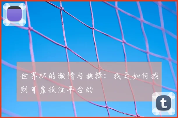 世界杯的激情与抉择:我是如何找到可靠投注平台的
